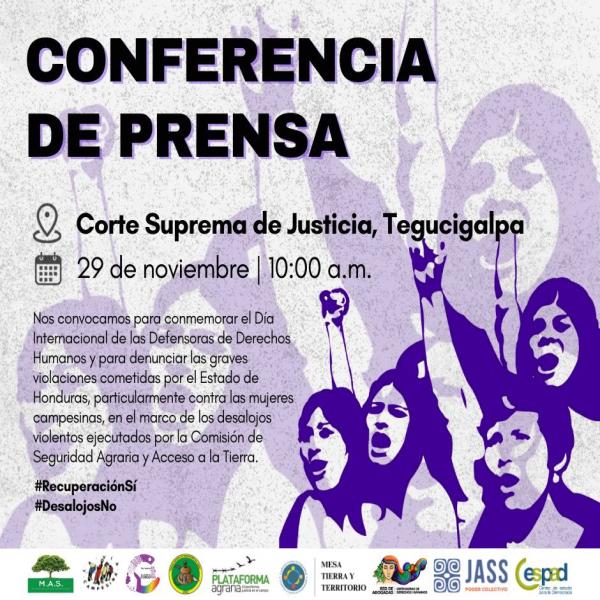 Conferencia de Prensa:  Denuncias graves violaciones cometidas por el Estado de Honduras