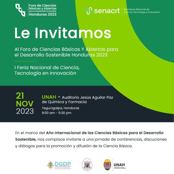 Foro nacional de Ciencias Básicas para el Desarrollo Sostenible, Honduras 2023