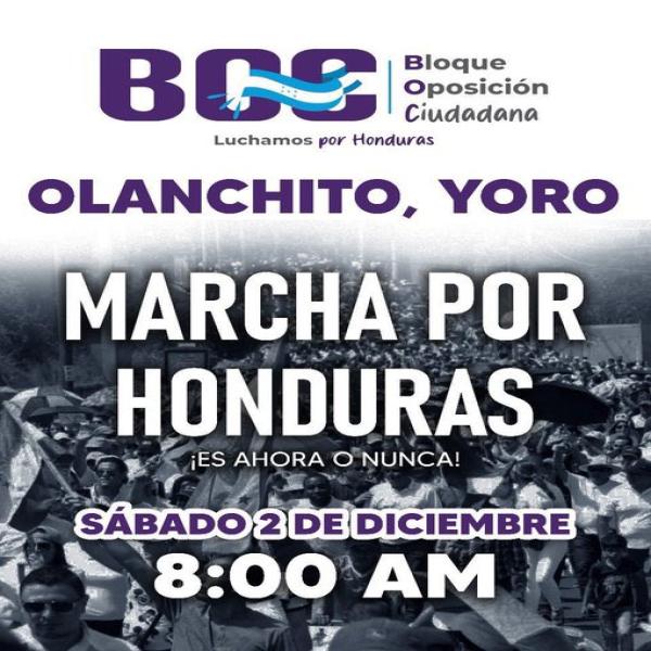 Marcha por Honduras BOC en Olanchito, Yoro 