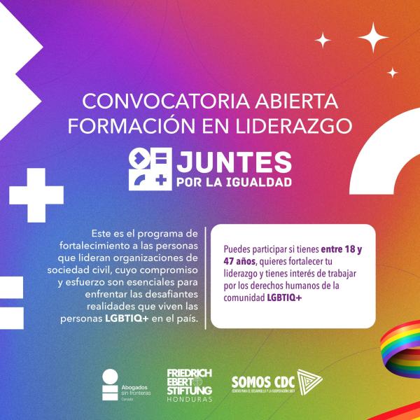 Juntes por la Igualdad te invita a su programa de fortalecimiento por los derechos humanos LGBTIQ+