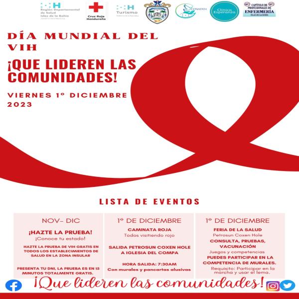 Caminata en conmemoración de la lucha contra el Día Mundial del VIH/SIDA – Islas de la Bahía 