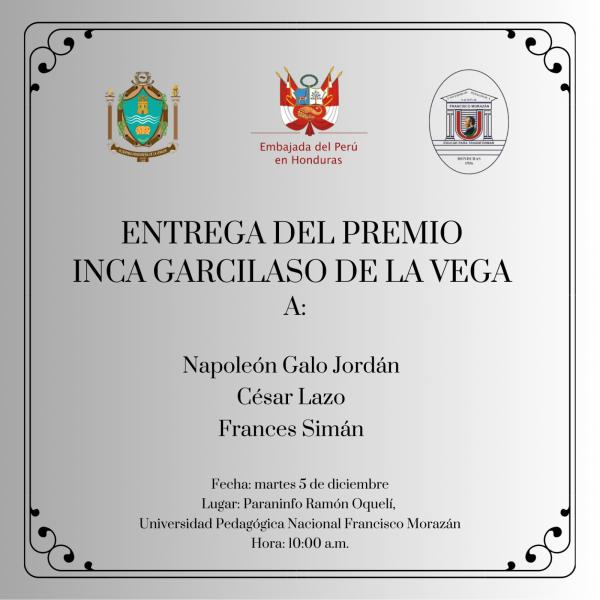 UPNFM: Entrega del Premio Inca Garcilaso de la Vega