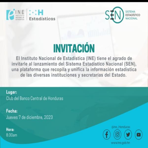 Convocatoria de Prensa: Lanzamiento del Sistema Estadístico Nacional (SEN)