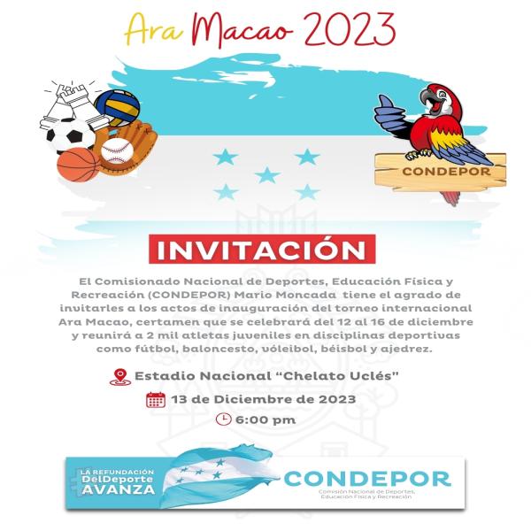 Actos de inauguración del torneo internacional Ara Macao 