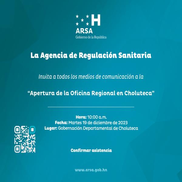 Convocatoria de Prensa: Apertura de la nueva oficina regional de ARSA en Choluteca 