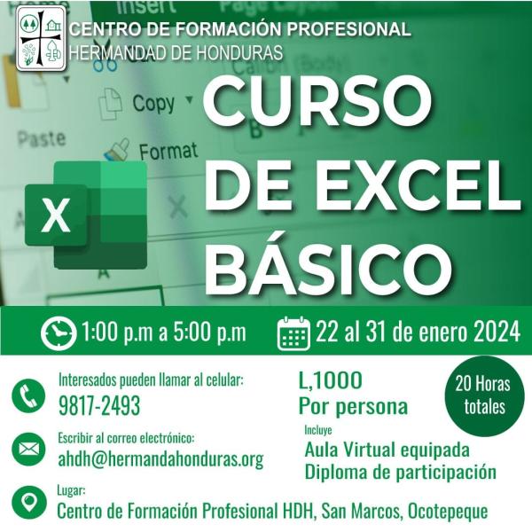 Curso de Excel Básico en el Centro de Formación Profesional Hermandad de Honduras
