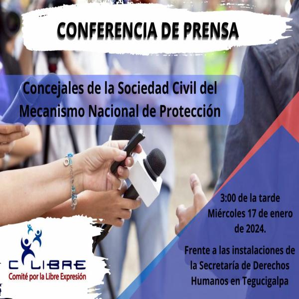Conferencia de prensa: Concejales de la Sociedad Civil del Mecanismo Nacional de Protección