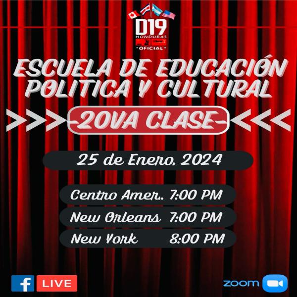 Clase de Educación Política y Cultural. D19: Libre, USA-Canada y Costa Rica.