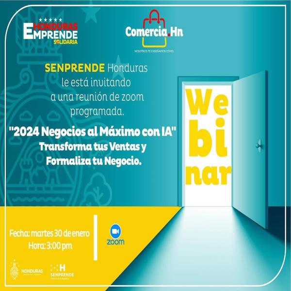 Webinar: “2024 Negocios al Máximo con la IA” Transforma tus ventas y formaliza tus negocios