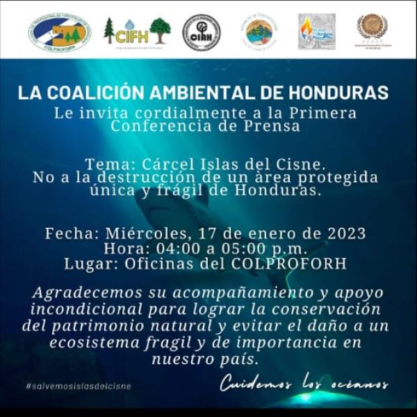 Conferencia de Prensa: Cárcel Islas del Cisne, no a la destrucción de un área protegida  