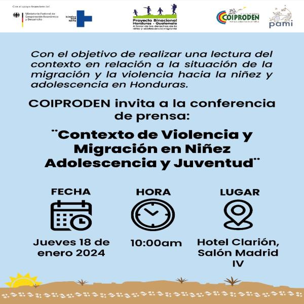 Conferencia de prensa: Contexto de violencia y migración en niñez, adolescencia y juventud 