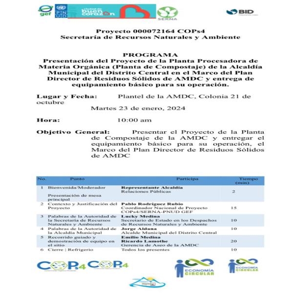 Conferencia de Prensa: Presentación del proyecto de la Planta Procesadora de Materia Orgánica (Planta de Compostaje)