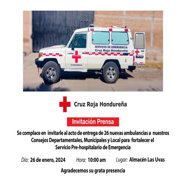 Convocatoria de Prensa: Acto de entrega de 26 ambulancias completamente nuevas 