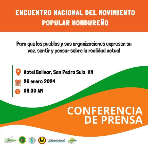 Conferencia de Prensa: Encuentro Nacional del Movimiento Popular Hondureño