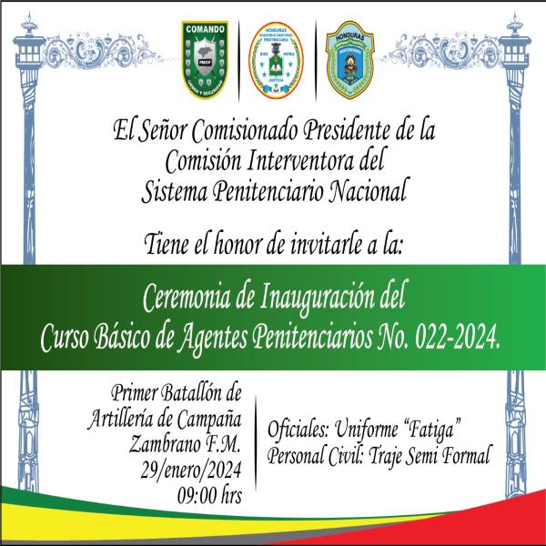 Convocatoria de Prensa: Ceremonia de inauguración del Curso Básico de Agentes Penitenciarios 
