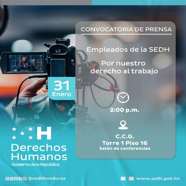 Conferencia de prensa: Pronunciamiento empleado se la SEDH 