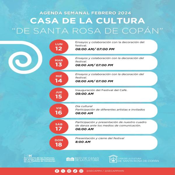 Actividades Casa de la Cultura de Santa Rosa de Copán RDS Eventos.hn