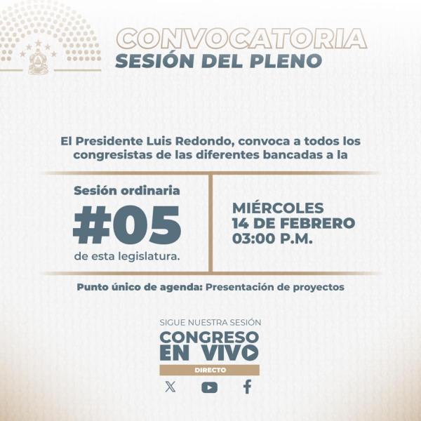 Convocatoria: Sesión Ordinaria #05 