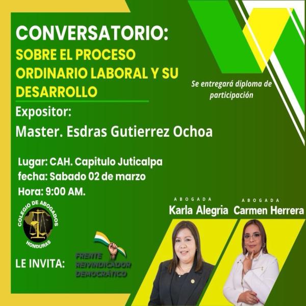 Conversatorio: Sobre el proceso ordinario laboral y su desarrollo 