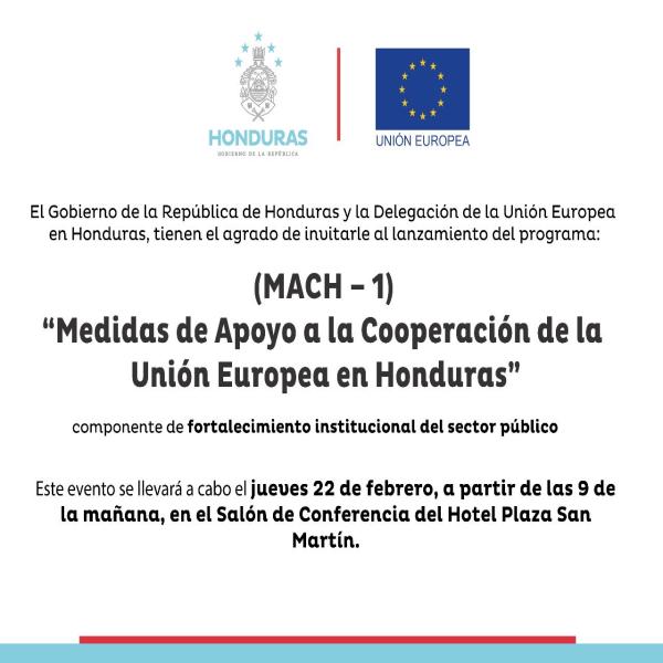 Convocatoria de prensa: Lanzamiento del Programa Medidas de apoyo a la Cooperación del UE en Honduras (MACH – 1)