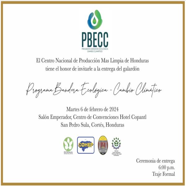 Invitación a la Prensa: Entrega del Galardón: Programa Bandera Ecológica – Cambio Climático 