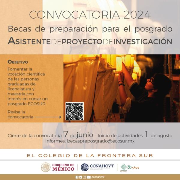 Convocatoria 2024 Becas postgrado Asistente de Proyectos de Investigación 
