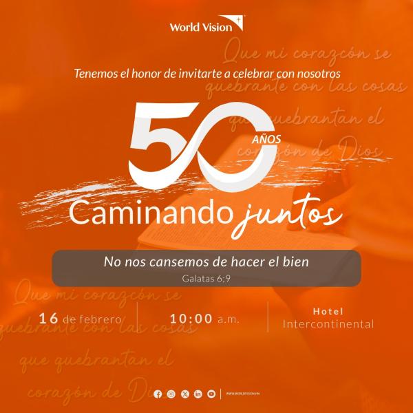 Invitación a la prensa: Celebración de los 50 años de World Vision 