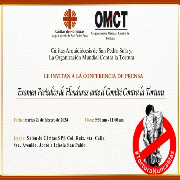 Conferencia de Prensa: Examen Periódico de Honduras ante el Comité Contra la Tortura 