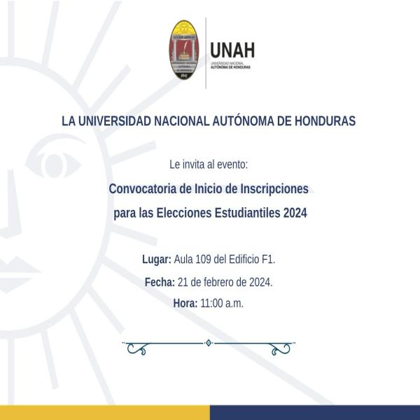 Evento: Convocatoria de Inicio de Inscripciones para las Elecciones Estudiantiles 2024 
