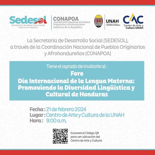 Foro: Día Internacional de la Lengua Materna: Promoviendo la Diversidad Lingüística y Cultural de Honduras 
