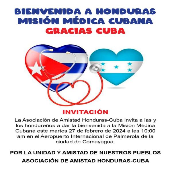 Invitación Prensa: Bienvenida a Honduras a la Misión Médica Cubana 