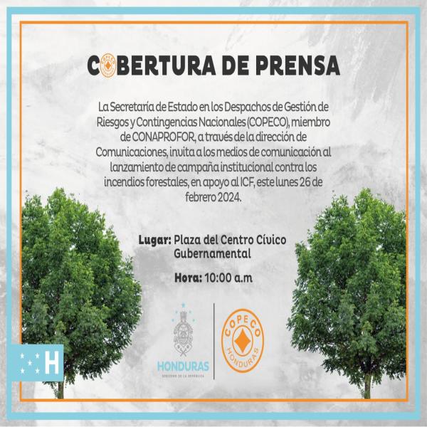 Convocatoria de prensa: Lanzamiento de campaña institucional contra los incendios forestales