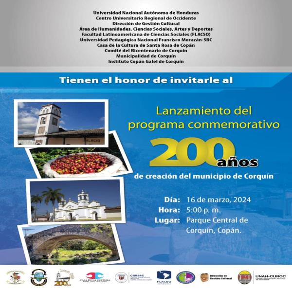 Lanzamiento del Programa Conmemorativo 200 años de la creación del municipio de Corquín 