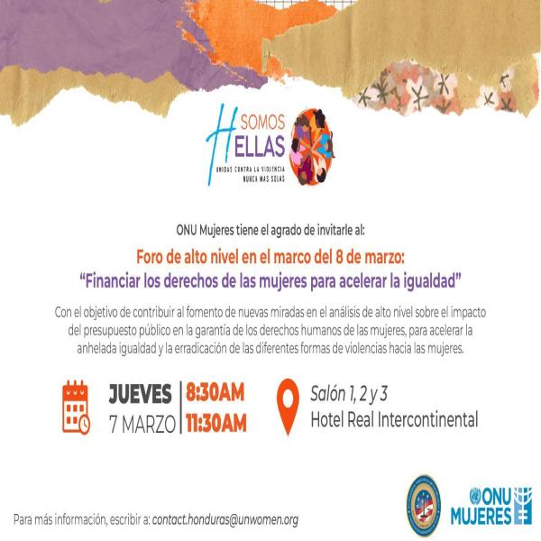 Foro de Alto Nivel: “Financiar los derechos de las mujeres para acelerar la igualdad”