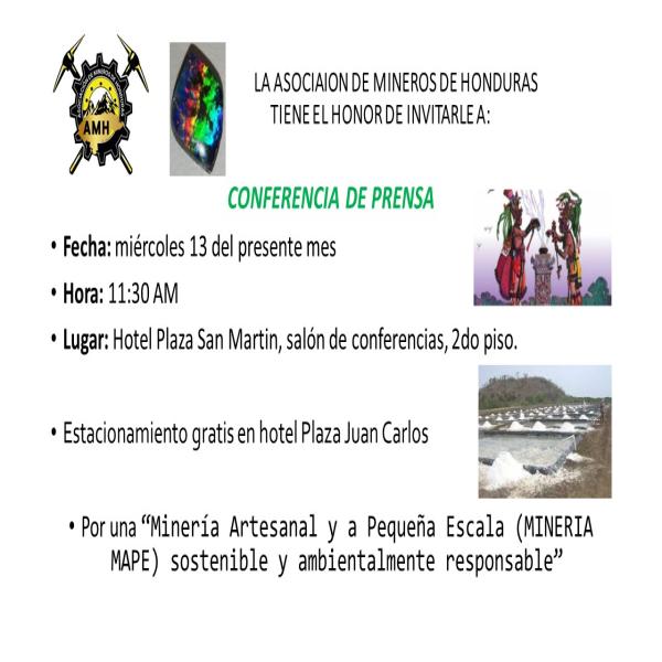 Conferencia de prensa: Minería Artesanal y a pequeña escala 