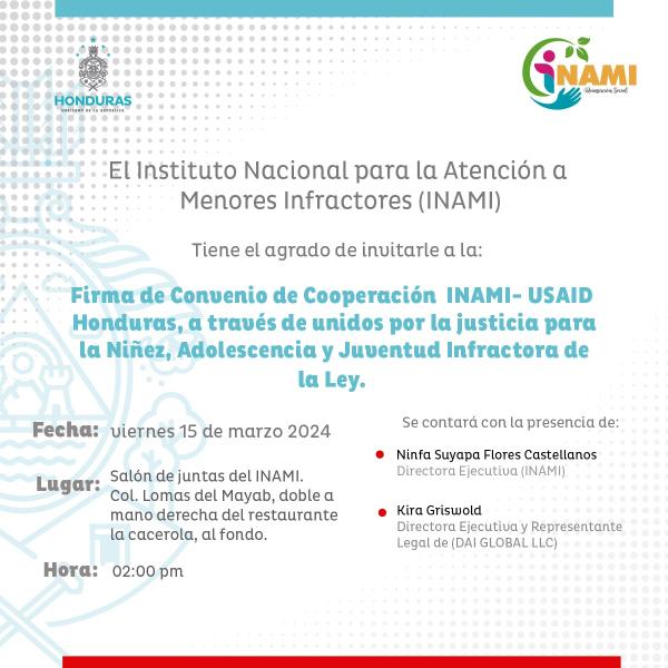 Firma de Convenio INAMI – USAID 