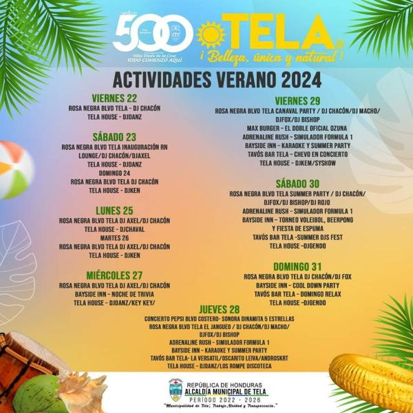 Actividades Verano 2024 – Tela, Atlántida 