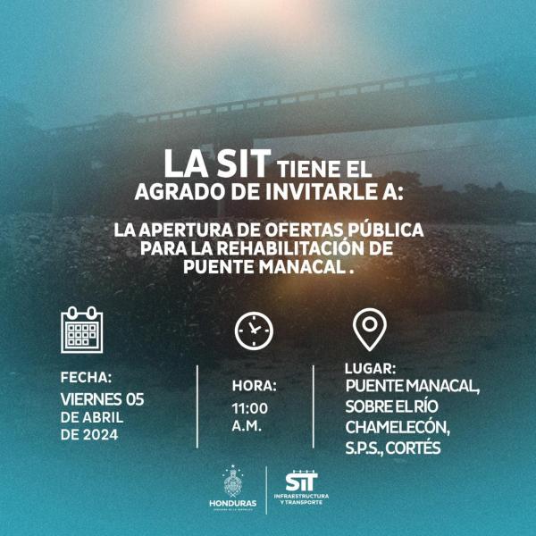 Apertura de ofertas públicas para la rehabilitación de Puente Manacal 