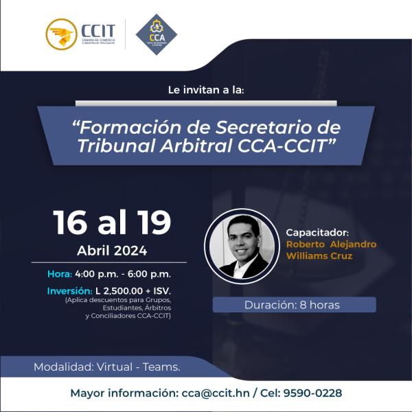Formación de Secretarios de Tribunal Arbitral CCA-CCIT