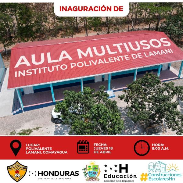 Inauguración Aula Multiusos en el Inst. Polivalente Lamani – Comayagua 