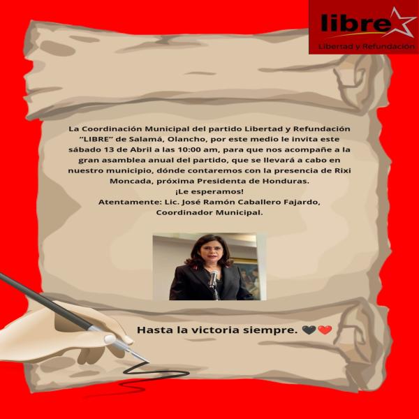 Conversatorio con Rixi Moncada – Salamá, Olancho 