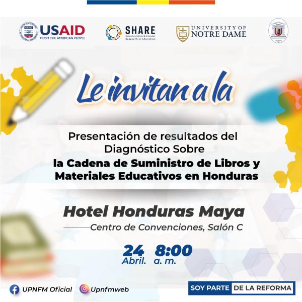 Presentación de Resultados del Diagnóstico sobre la Cadena de Suministros de Libros y materiales educativos en Honduras 
