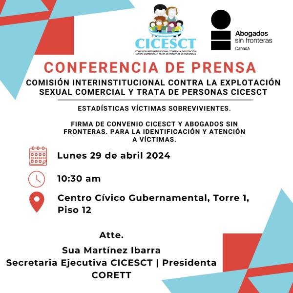 Firma de convenio CICESCT y Abogados Sin fronteras. Para la identificación y atención a víctimas