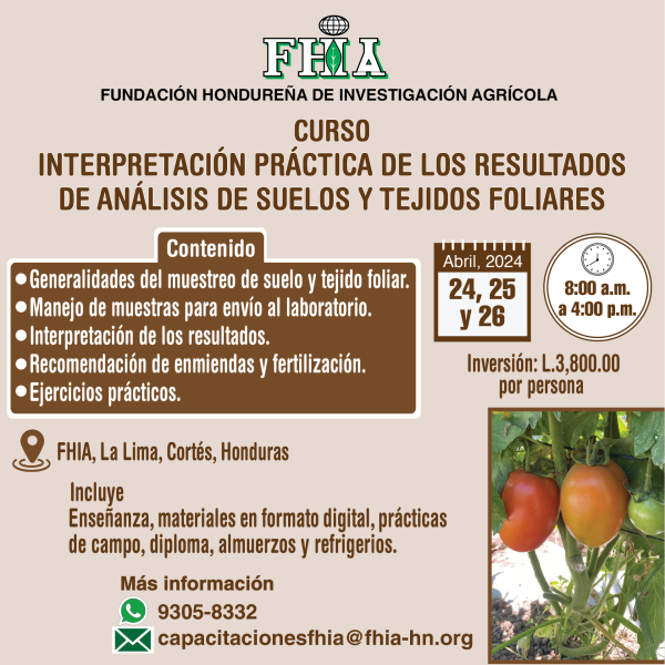 Curso: Interpretación práctica de los resultados de análisis de suelos y tejidos foliares 