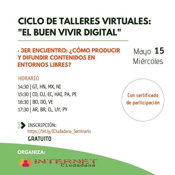 Ciclo de talleres virtuales: "El buen vivir digital"