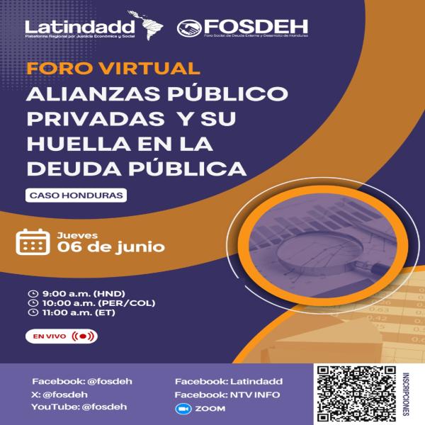 Foro Virtual: Lanzamiento de la investigación “Alianzas Público-Privadas y su Huella en la Deuda Pública, caso de Honduras”