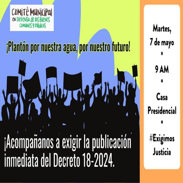 Plantón Casa Presidencial: para exigir la publicación del Decreto 18-2024 que devuelve el área núcleo al parque Carlos Escaleras 