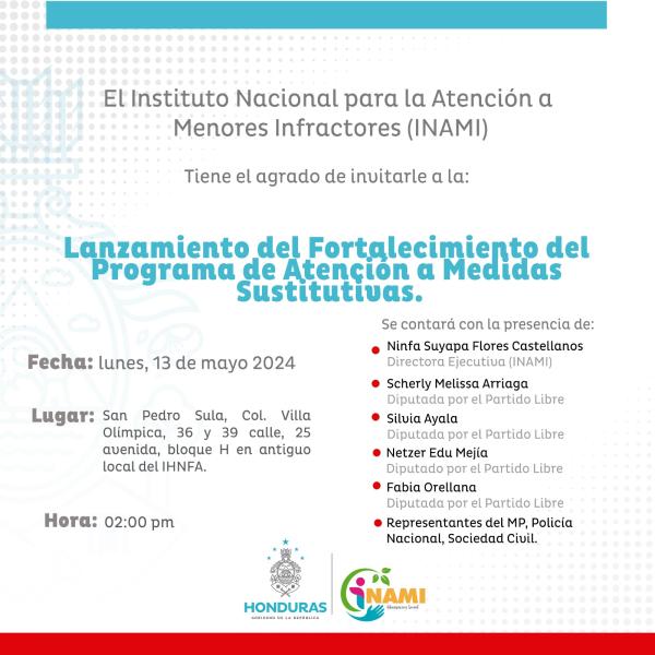 Lanzamiento de Fortalecimiento al programa de Medidas Sustitutivas de INAMI 
