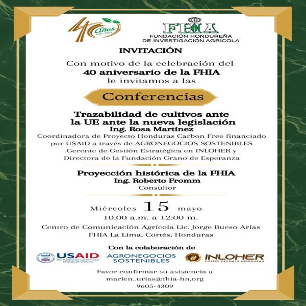 Conferencia: Trazabilidad de cultivos ante la UE y la nueva legislación 