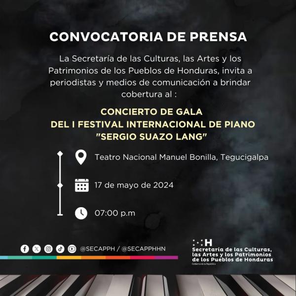 Concierto de Gala del I Festival Internacional de Piano “Sergio Suazo Lang” 